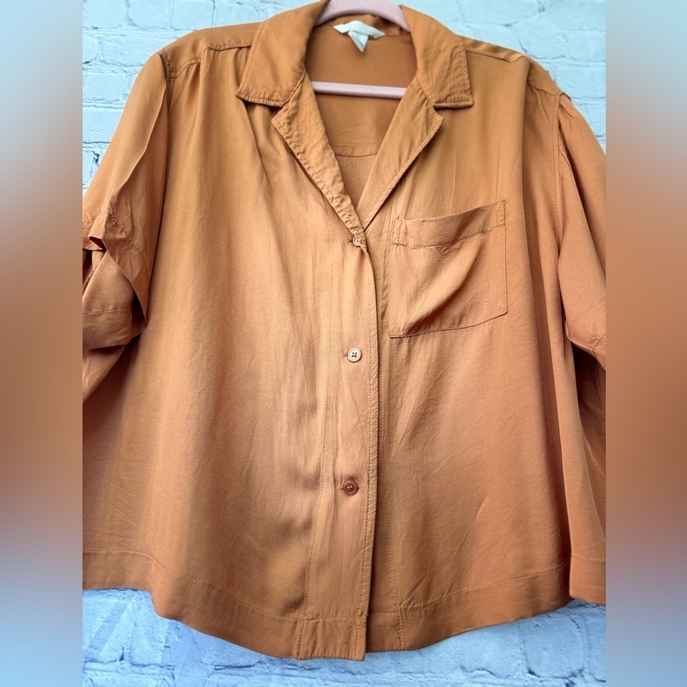 H&M Orange Oversized Button Up Women’s Large NWOT - Picture 6 of 10